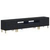 vidaXL 5-teiliges LED TV Schrank Schwarz Holzwerkstoff