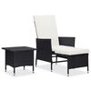 vidaXL 2-tlg. Garten-Lounge-Set mit Kissen Poly Rattan Schwarz