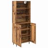vidaXL Highboard Altholz 69,5 x 34 x 180 cm Engineered Wood und Glas