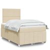 vidaXL Boxspringbett mit Matratze Creme 120x200 cm Stoff