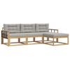 vidaXL Outdoor-Sofagarnitur 4 pcs Wei&szlig; und Hellgrau Polyester