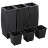 vidaXL Garten-Hochbeete 3-tlg. Poly Rattan Schwarz