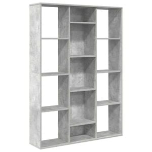 vidaXL Raumteiler/B&uuml;cherregal Betongrau 100x24x140 cm Holzwerkstoff
