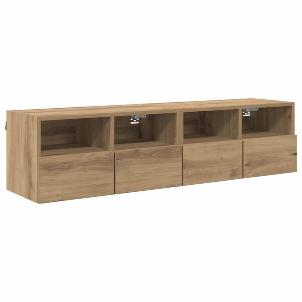 vidaXL TV-Wandregale 2 pcs Artisan-Eiche 60 x 30 x 30 cm Holzwerkstoff
