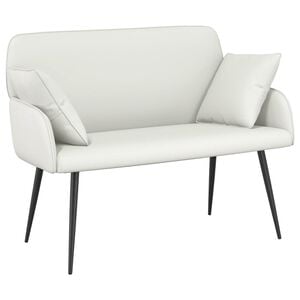 vidaXL 2-Sitzer-Sofa mit Metallbeinen 2-Sitzer Wei&szlig; Kunstleder