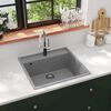 vidaXL K&uuml;chensp&uuml;le mit &Uuml;berlauf Grau Granit