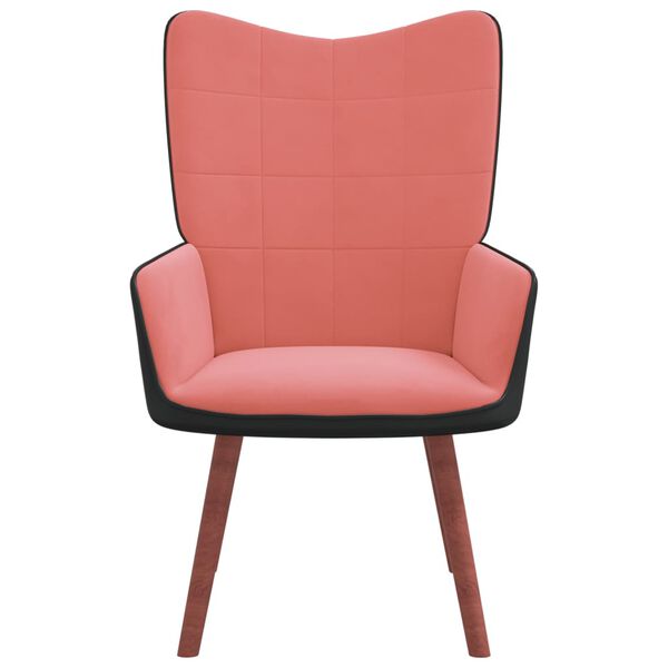 vidaXL Relaxsessel Rosa Samt und PVC