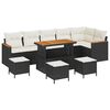 vidaXL Gartensofa-set 10 Stk. Schwarz Poly-Rattan