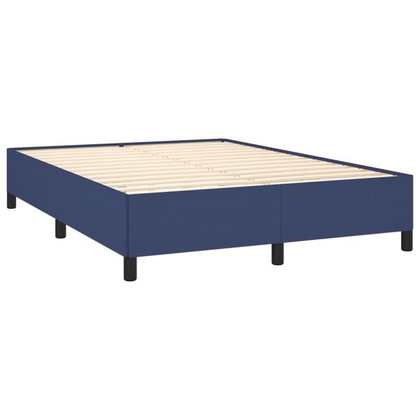 vidaXL Boxspringbett mit Matratze Blau 140x190 cm Stoff