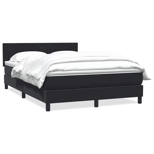 vidaXL Boxspringbett mit Matratze Schwarz 160x210 cm Samt