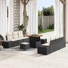 vidaXL Garten-Sofa-Set mit Kissen 9 pcs Schwarz Poly Rattan