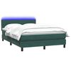 vidaXL Boxspringbett mit Matratze & LED Dunkelgr&uuml;n 160x210 cm Samt