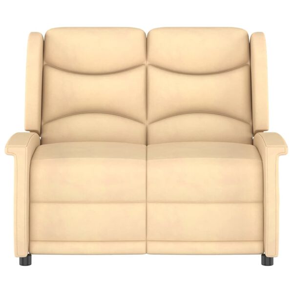 vidaXL 2-Sitzer Massagesessel Creme Mikrofaser-Gewebe