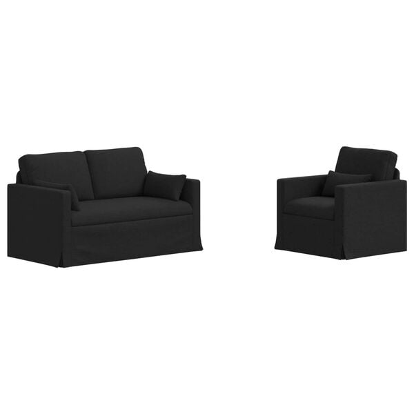 vidaXL Sofa 120cm 2 pcs Schwarz Metall