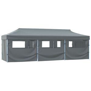 vidaXL Faltpavillon mit 8 Seitenw&auml;nden 870x291x315 cm Anthrazit