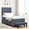vidaXL Boxspringbett mit Matratze Dunkelgrau 90 x 190 cm Samt