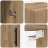 vidaXL Wandschrank Artisan-Eiche 34,5 x 34 x 90 cm Holzwerkstoff