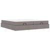 vidaXL Bettgestell mit Matratze 2 Stk. Taupe Stoff