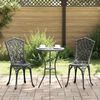 vidaXL Gartenstuhl 2 pcs Schwarz 55 x 56,5 x 91cm Aluminium