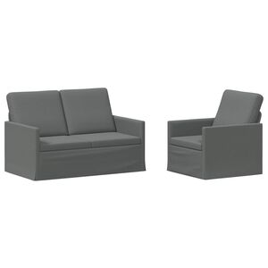 vidaXL Sofa-Set 2 pcs Dunkelgrau Stoff