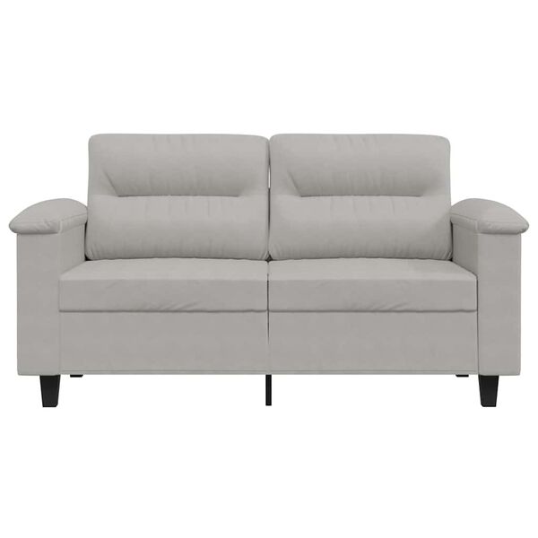 vidaXL 2-Sitzer-Sofa Hellgrau 120 cm Mikrofasergewebe