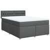 vidaXL Boxspringbett mit Matratze Dunkelgrau 140x190 cm Stoff