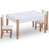 vidaXL 3-tlg. Kinder-Sitzgruppe mit Kreidetafel Schwarz und Wei&szlig;