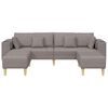 vidaXL Sofa mit Kissen 3 pcs Taupe Stoff
