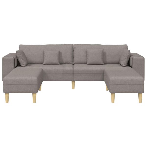 vidaXL Sofa mit Kissen 3 pcs Taupe Stoff