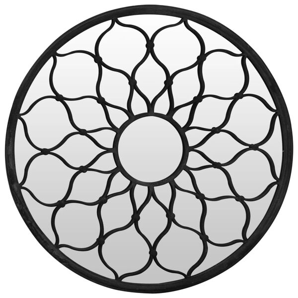 vidaXL Spiegel Schwarz 60x3 cm Eisen Rund für Innenbereich