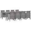 vidaXL Garten Essgruppe 9 pcs Wei&szlig; Polypropylen