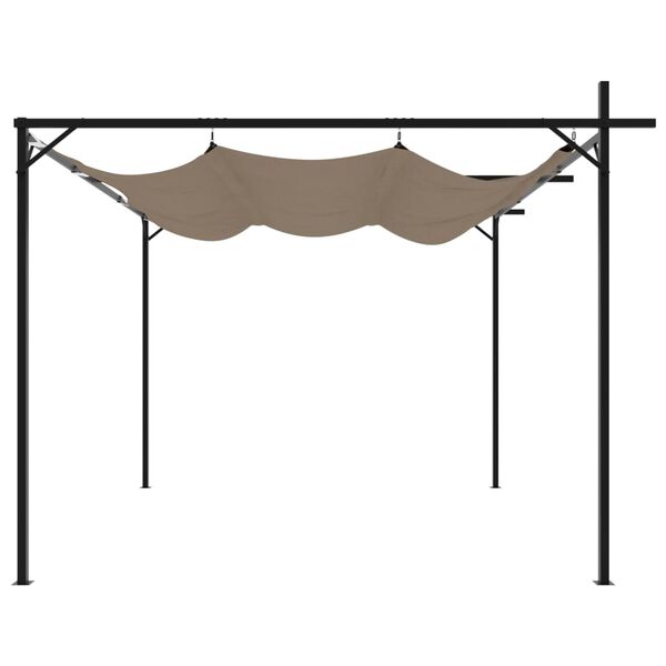 vidaXL Pergola mit Schiebedach Taupe 295x292x230 cm