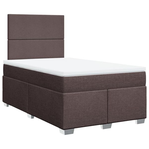 vidaXL Boxspringbett mit Matratze Dunkelbraun 120x190 cm Stoff