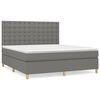 vidaXL Boxspringbett mit Matratze Dunkelgrau 160x200 cm Stoff