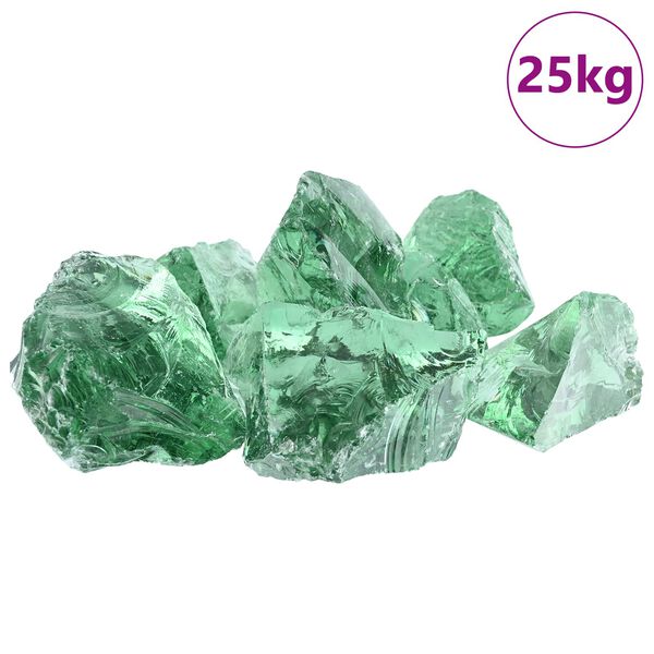 vidaXL Gartensteine Hellgr&uuml;n 12 cm Glas