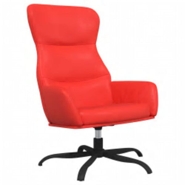 vidaXL Relaxsessel mit Hocker Rot Kunstleder