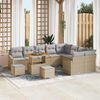 vidaXL Gartensofa-set mit Kissen 12 pcs Beige Poly-Rattan