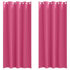 vidaXL Verdunkelungs-Vorh&auml;nge mit Ringen 2 stk. Helles Pink Polyester