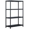 vidaXL Lagerregal Schwarz 220 kg 90 x 40 x 138 cm Kunststoff