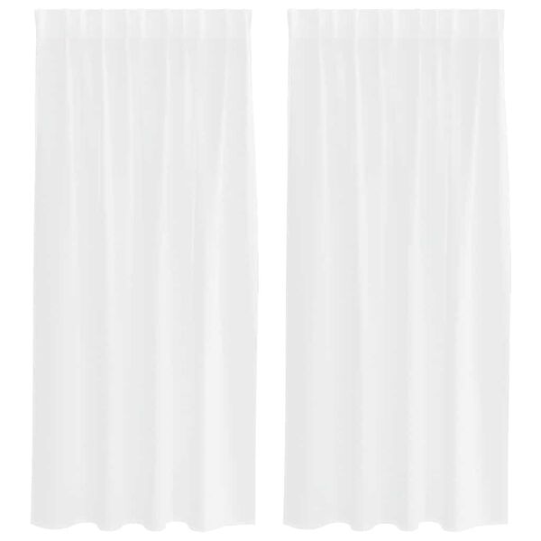 vidaXL Voile-Vorhang mit Vorh&auml;ngen 2 pcs Wei&szlig; 175 x 140 cm Polyester