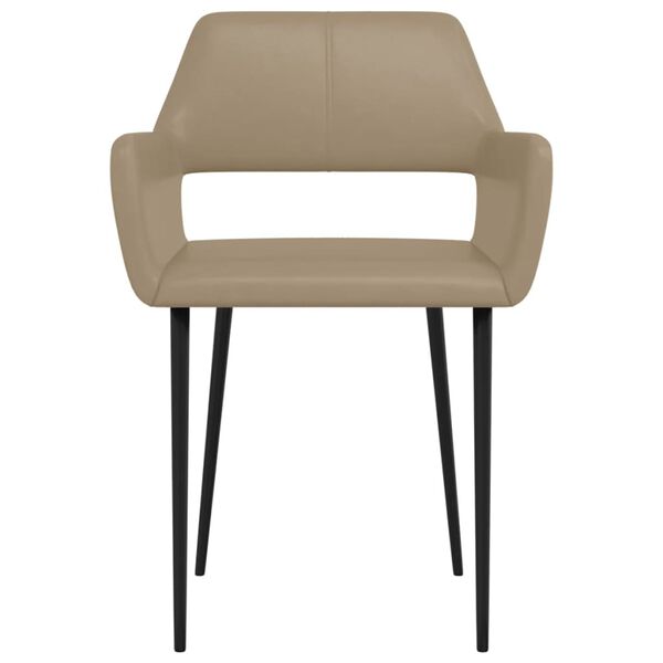 vidaXL Esszimmerst&uuml;hle 2 Stk. Cappuccino-Braun Kunstleder