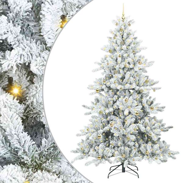 vidaXL K&uuml;nstlicher klappbarer Weihnachtsbaum Wei&szlig; 240 cm PVC und Stahl