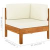 vidaXL 9-teiliges Garten-Lounge-Set mit Kissen 100 x 60 cm Akazienholz