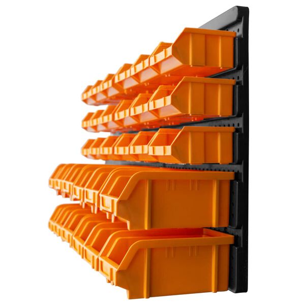 vidaXL 32-tlg. Sichtlagerboxen-Set Gelb und Schwarz