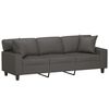 vidaXL 3-Sitzer-Sofa mit Kissen Grau 180 cm Kunstleder