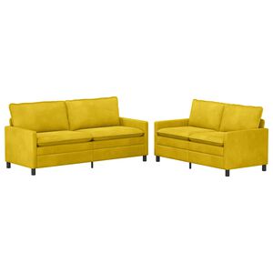 vidaXL Sofa Set 2 stk. Gelb Samt