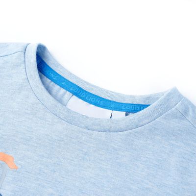 Kinder-T-Shirt Hellblau Melange 92
