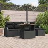 vidaXL Garten-Sofa-Set mit Speicher 6 pcs Schwarz Poly Rattan