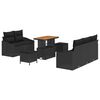 vidaXL Garten-Sofa-Set mit Kissen mit Speicher 8 pcs Schwarz