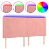 vidaXL LED Kopfteil Rosa 180x5x118/128 cm Samt
